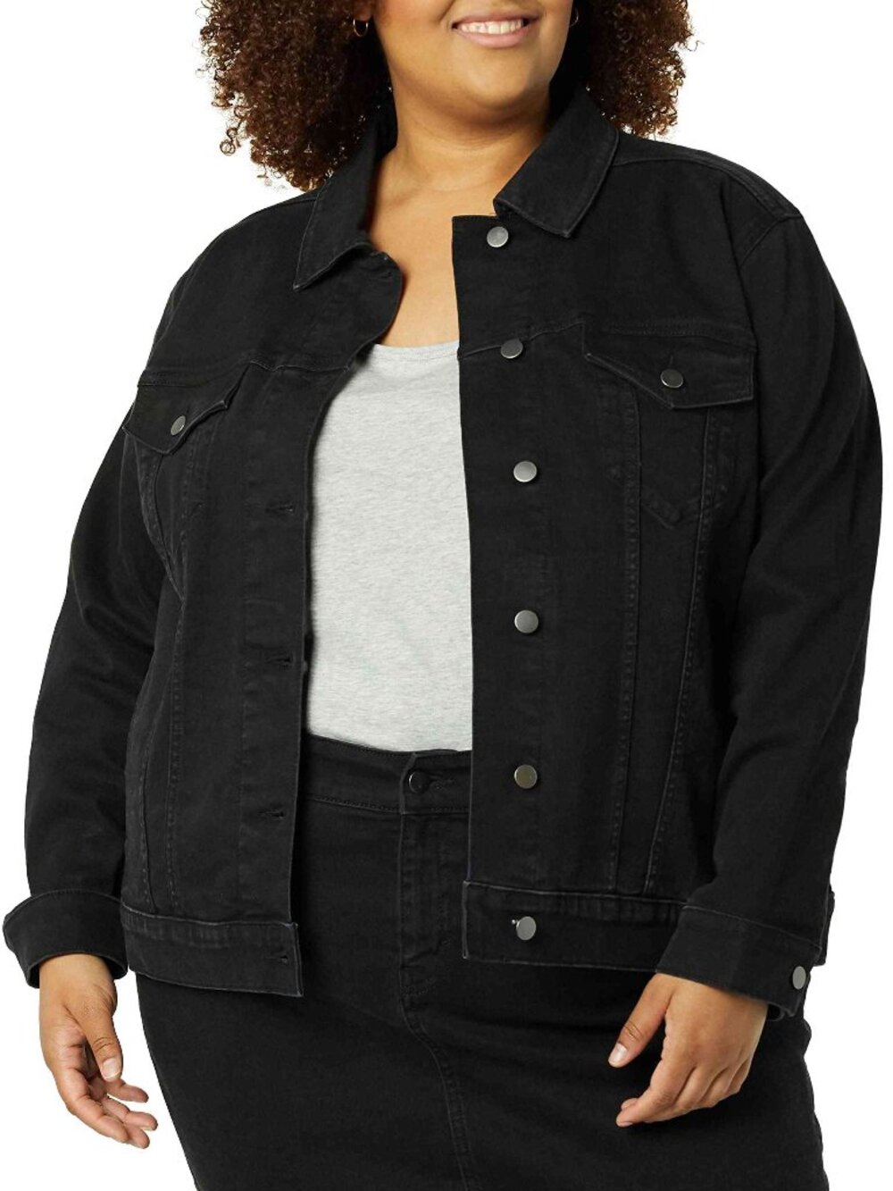 Amazon Essentials Women's Denim Jean Jacket Black Small N-053